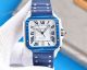 2022 New Cartier Santos de Blue Pvd Bezel Rubber Strap Watch (2)_th.jpg